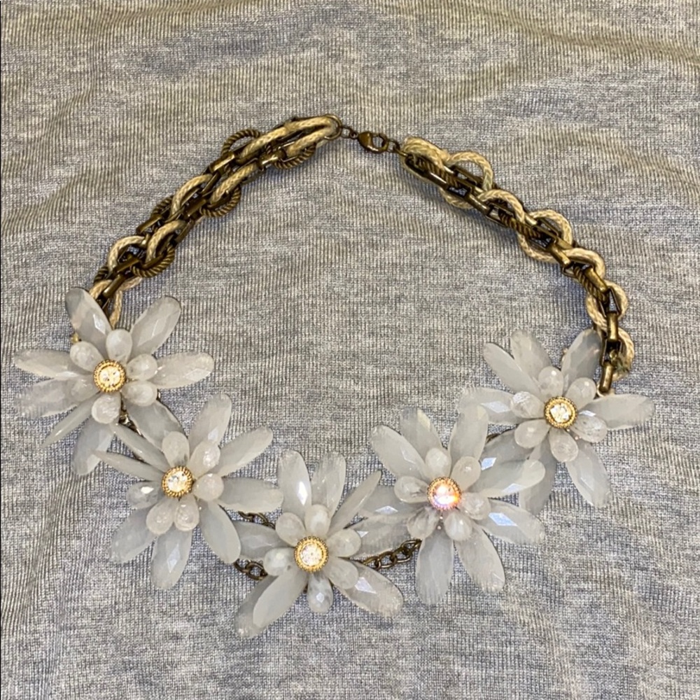 Like New Large Flower and Rope Statement Necklace